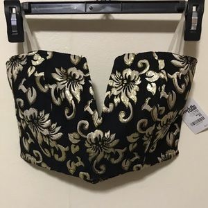 BRAND NEW with tags! Gold & Black crop top